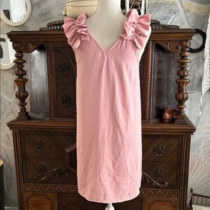 Pink Ruffle Sleeve Dress